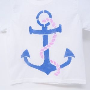 Hand Painted Sailors Anchor Kids T shirt 3 for $10